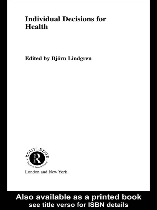 Individual Decisions for Health[eBook]